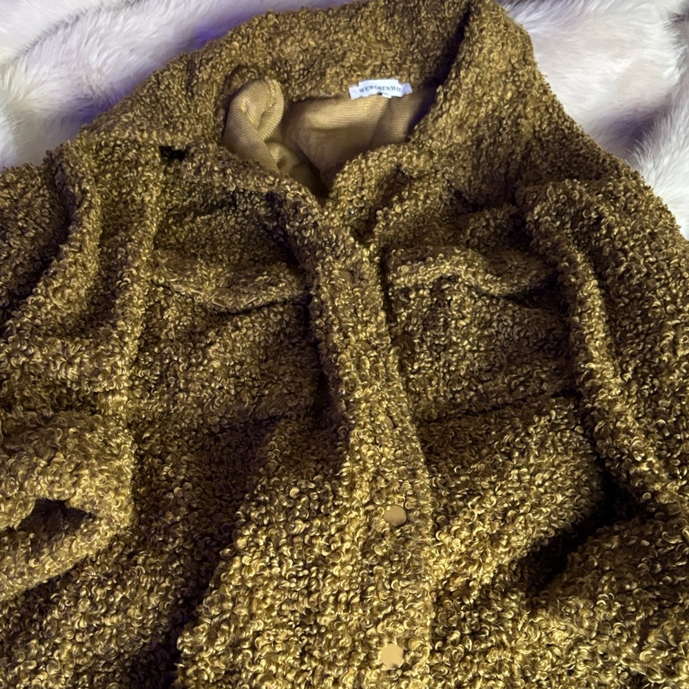 WeWoreWhat Olive Teddy Jacket